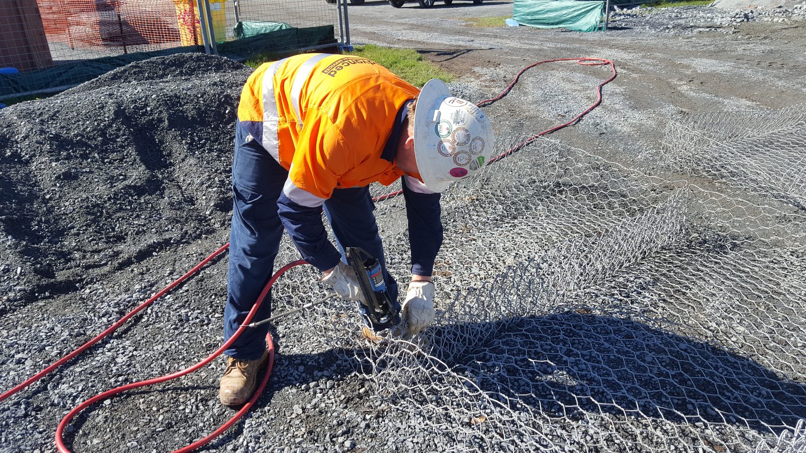 Gabion baskets stabilising an embankment - photo 2
