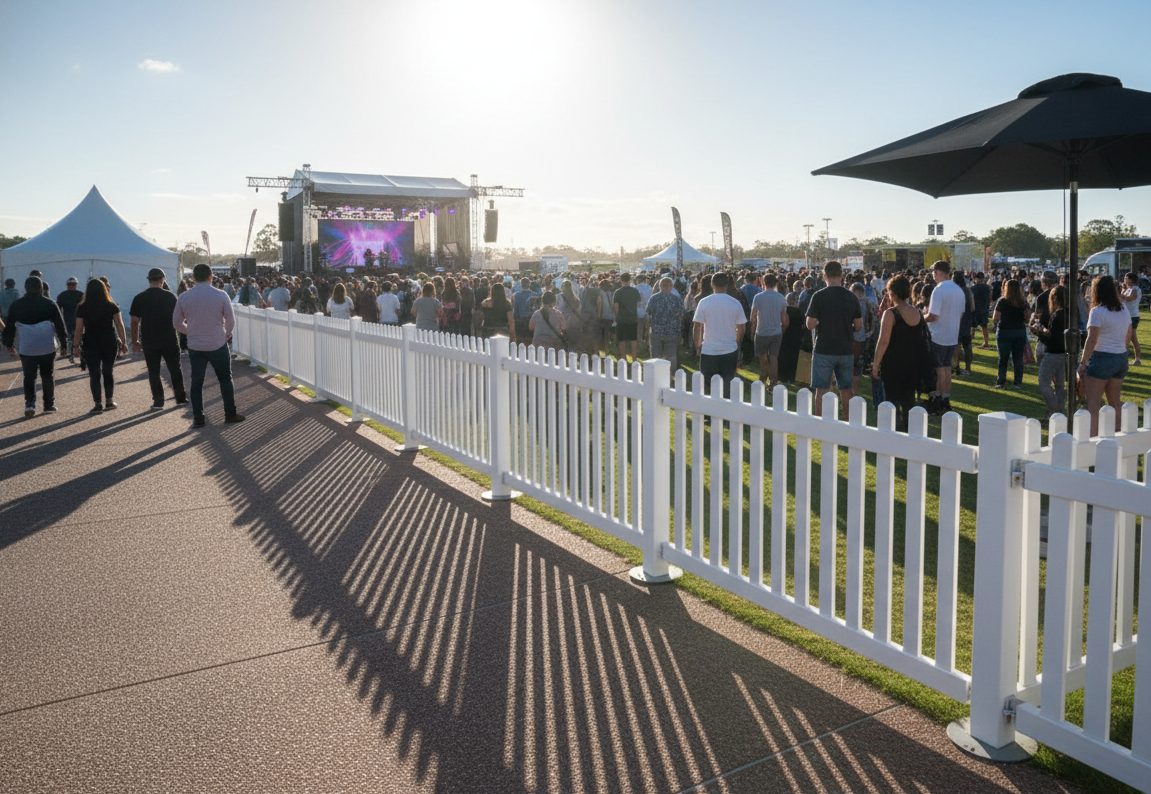 White picket fencing at a public event - photo 2